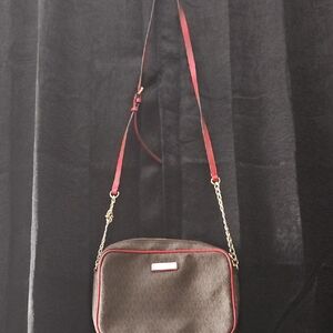 Michael Kors Brown and Red Crossbody Bag